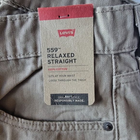 Men's 559 Relaxed Straight Fit Men'sJeans 33W x 32L Desert Taupe-Brown Stretch - Picture 4 of 9